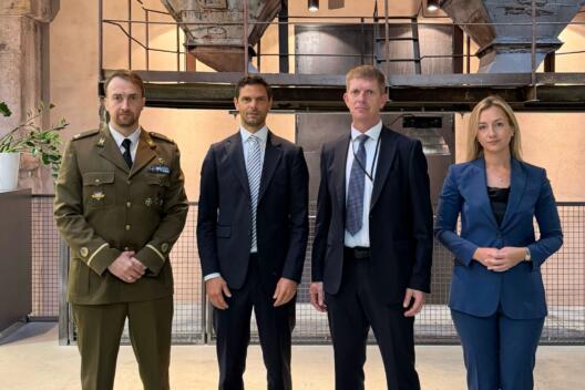 Ivo Peets, Commander of the Force Transformation Command, Martin Herem, Minister of Defence, Peter Sarlin, founder of NestAI and Angelica Tikk, Director of Innovation Department at Estonian Ministry of Defence