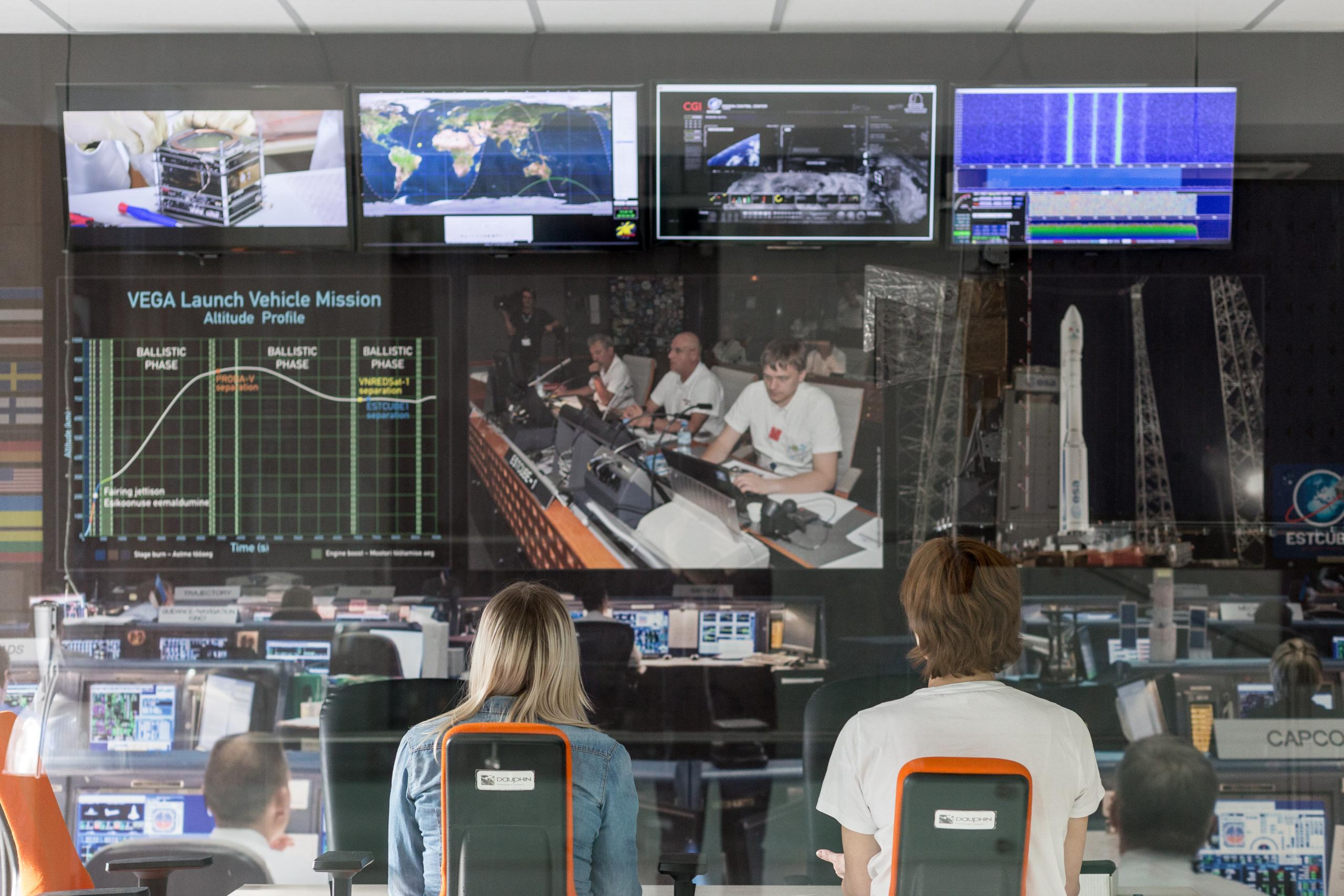 Satellite mission control room at Tartu Observatory, where Estonian space cybersecurity work is tested