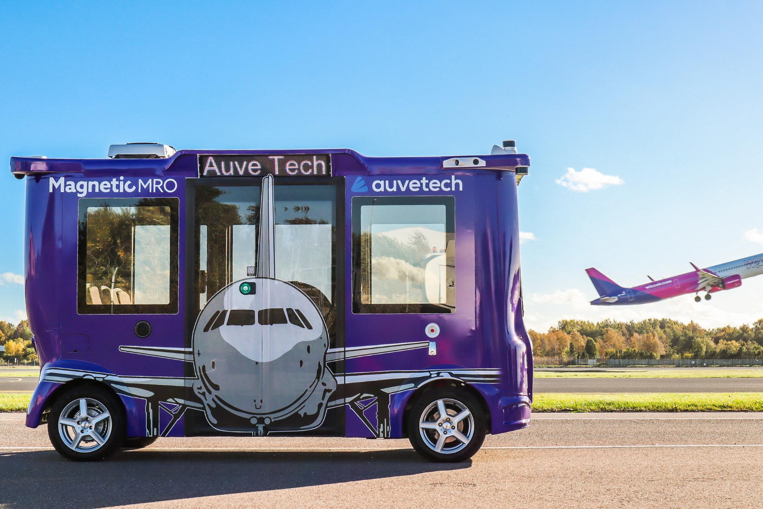 Auve Tech MiCa autonomous shuttle at Tallinn Airport