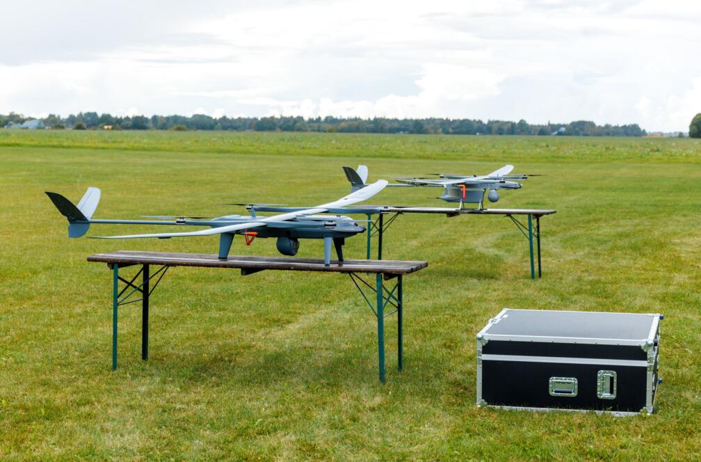 Two Threod drones displayed outdoors as Estonia advances its drone roadmap